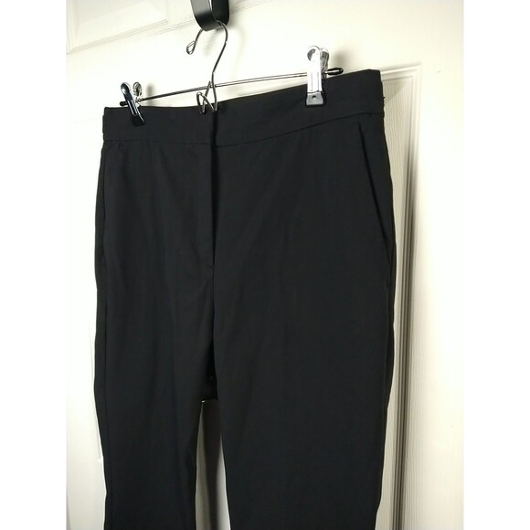 Zara Woman XL Pants Ankle Black Straight Stretch Waist Pocket Officewear - Picture 2 of 12